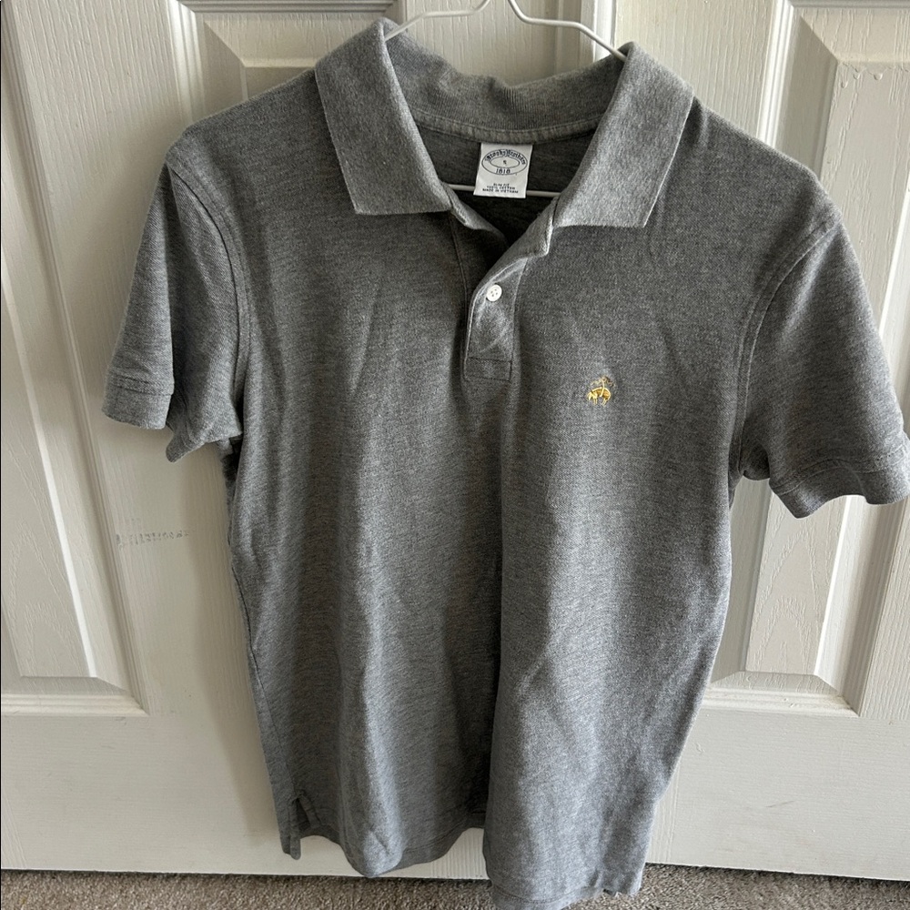 Brooks Brothers Gray Polo with Gold Accent